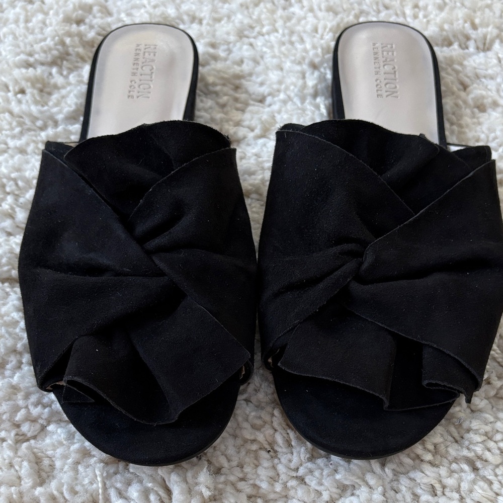 Kenneth Cole Reaction Black Vanya knotted slides sandals